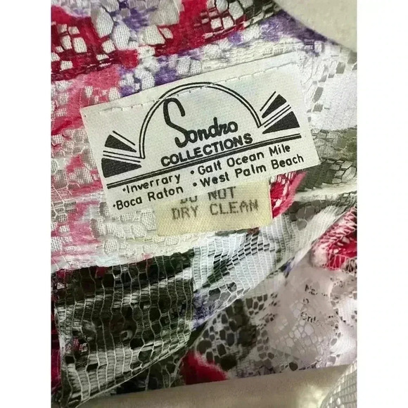 VINTAGE Sandro Collections FL Lace Floral Suit 80s 90s - Picture 3 of 12